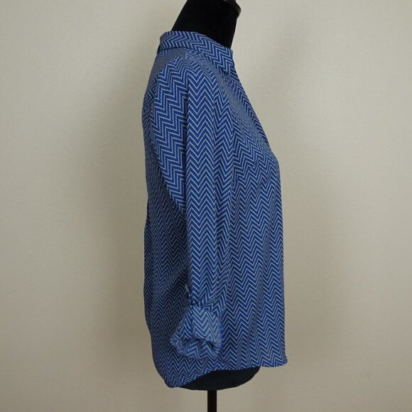 Ralph Lauren Chevron Print Top Blouse Size XS - Picture 5 of 7